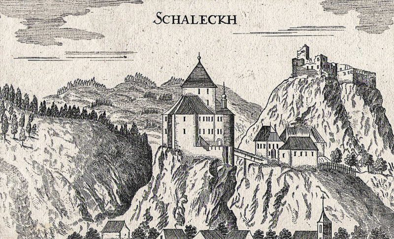 Grad Šalek okoli leta 1681 (Vischerjev bakrorez)